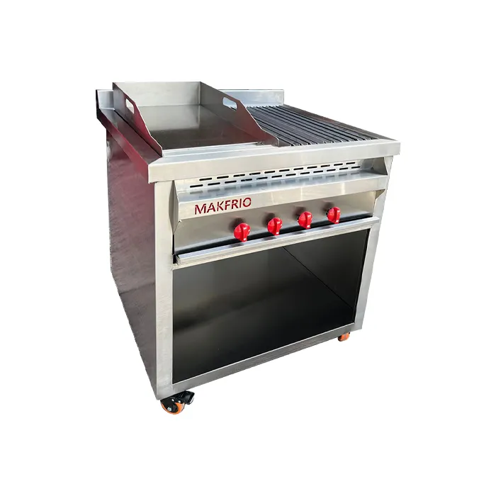 Plancha con Parrilla BBQ