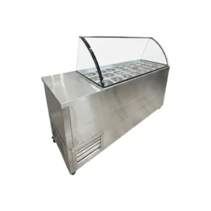 vitrina para toppings con cabina neutra